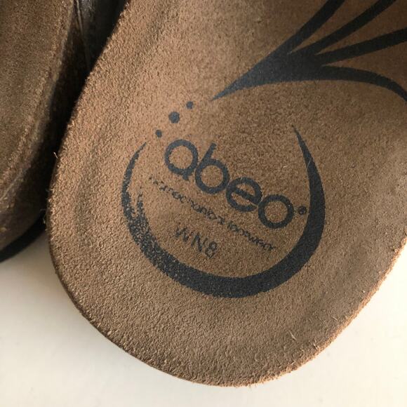 Abeo 'Barbara' Women's 8 NARROW Pewter Comfort Sandal Cork Footbed Walking - Picture 5 of 9